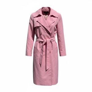 Ralph Lauren Black Label Pink Silk Blend Trench Coat Size 10 $1498 Retail